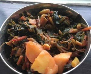 Amaranth Greens and Potato Fry