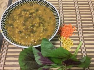 Red Amaranth and Lentils Soup-min